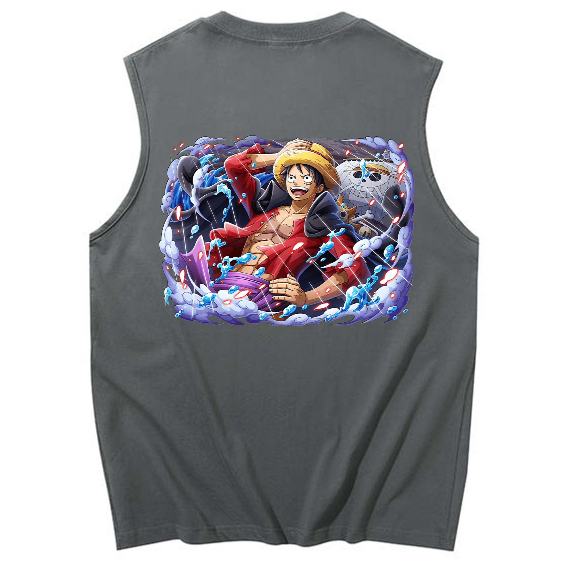 ワンピース モンキー・D・ルフィ ONE PIECE Monkey D. Luffy コットン100％タンクトップ（背面プリント）